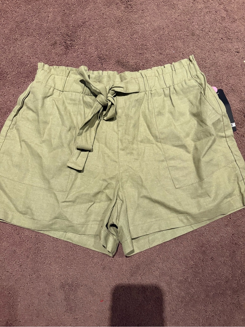 Jordache High-Waist Tie-Belt Shorts in Olive